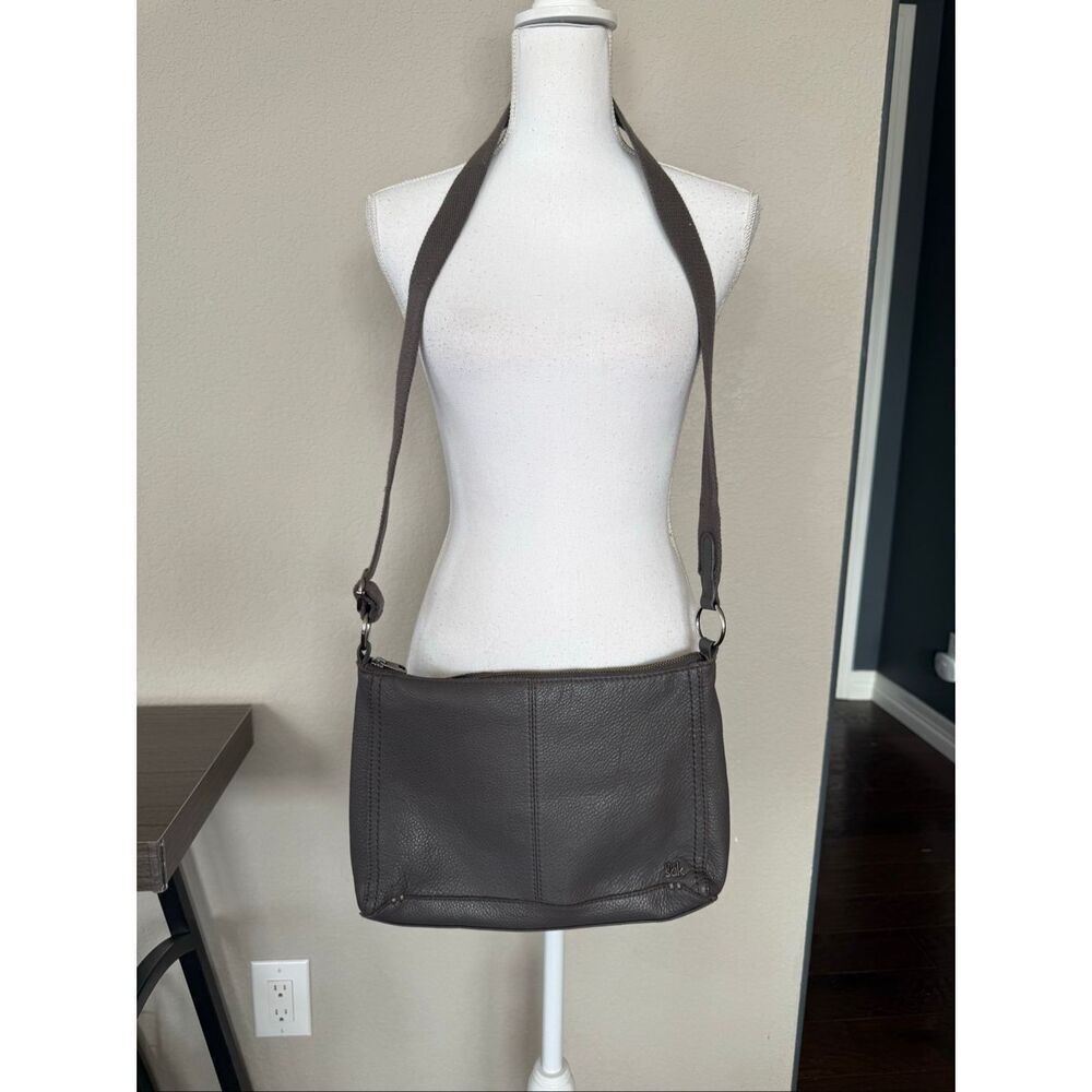 The Sak Gray Leather Adjustable Purse
